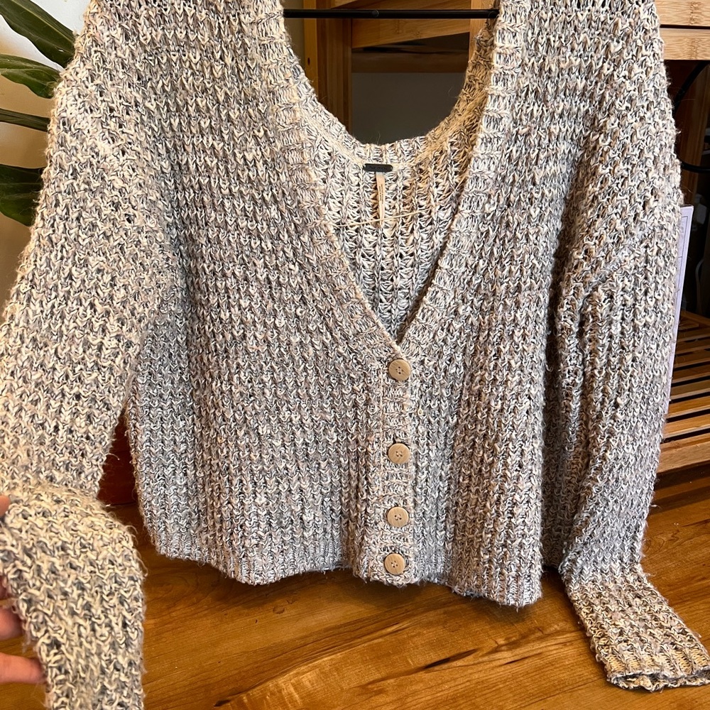 Free People Off-the-Shoulder Knit Sweater/Cardigan
